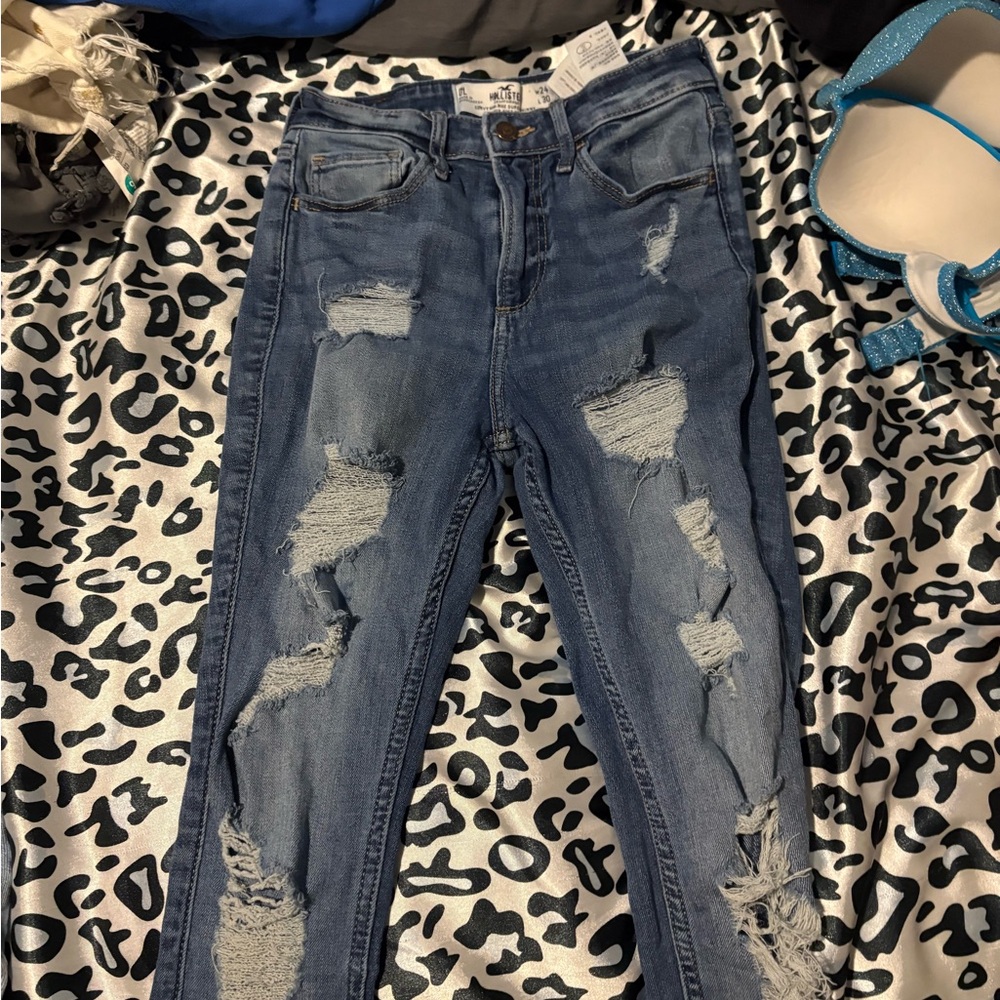 Women's Distressed Blue Jeans
